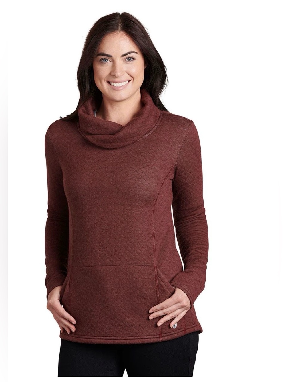 Kuhl Athena Pullover Sweatshirt Burgundy Wool Blend  , Medium